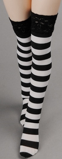 MSD - Rropia Striped Band Stockings (B&W)
